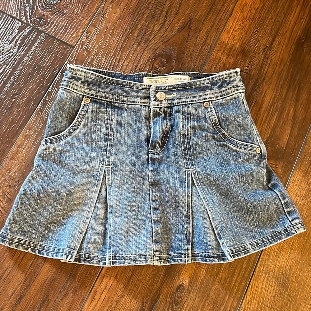 [OLD NAVY] Girls Pleated Jean Skirt